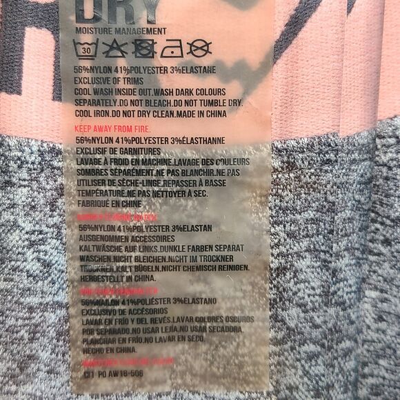 Gymshark Women’s Flex Work Out Leggings Heathered Grey Pink Waistband Small - Picture 5 of 8